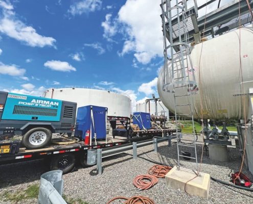 Zevac units in action on a natural gas liquids facility.